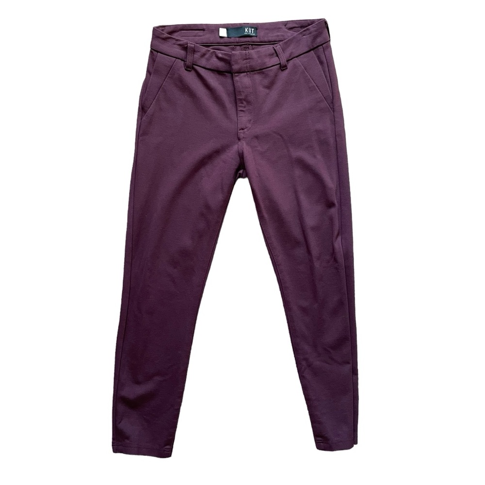 KUT From The Kloth Women’s Burgundy MIA Ankle Skinny Trouser Pant Sz 2